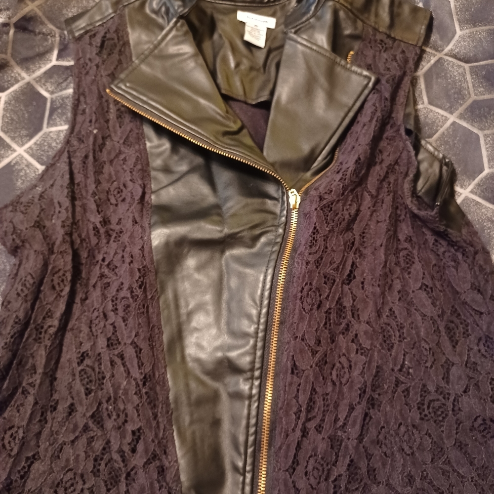 Leather/Lace Vest